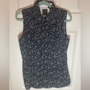 Roper Black and White Sleeveless Printed Tank